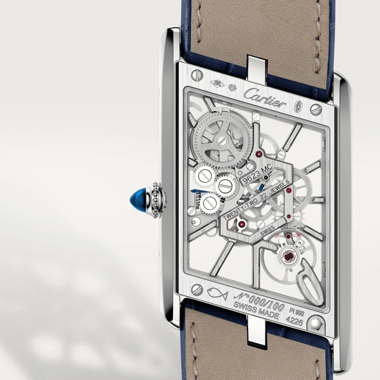 Cartier,Tank 47.20x26.20mm,47.20x26.20mm,Platinum,Silver,Handwound,48hours,In-house Caliber,WHTA0012