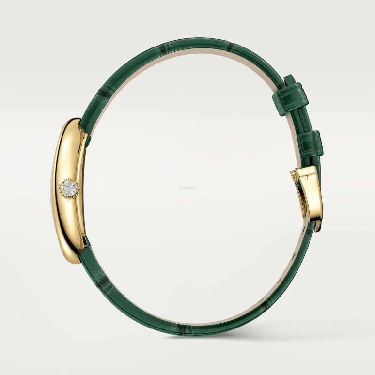 Cartier,Baignoire 31.40x23.09mm,31.40x23.09mm,Yellow Gold,Silver,Quartz,Sapphire,Oval,WJBA0054