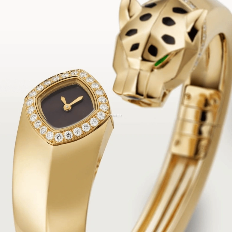 Cartier,Panthère Jewelry Watches 18mm,18mm,Yellow Gold,Black,Quartz,Sapphire,Crystal Glass,Other,HPI01342
