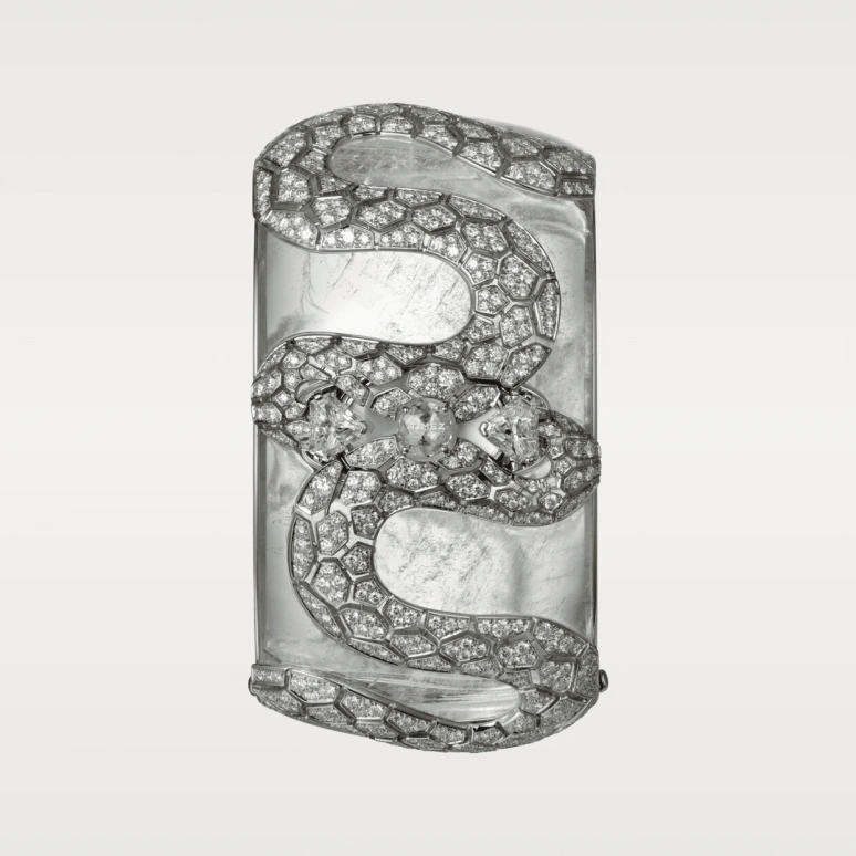 Cartier,High Jewelry Watches ,White Gold,Crystal,Silver,Quartz,Sapphire,Crystal Glass,Rose,HPI00647