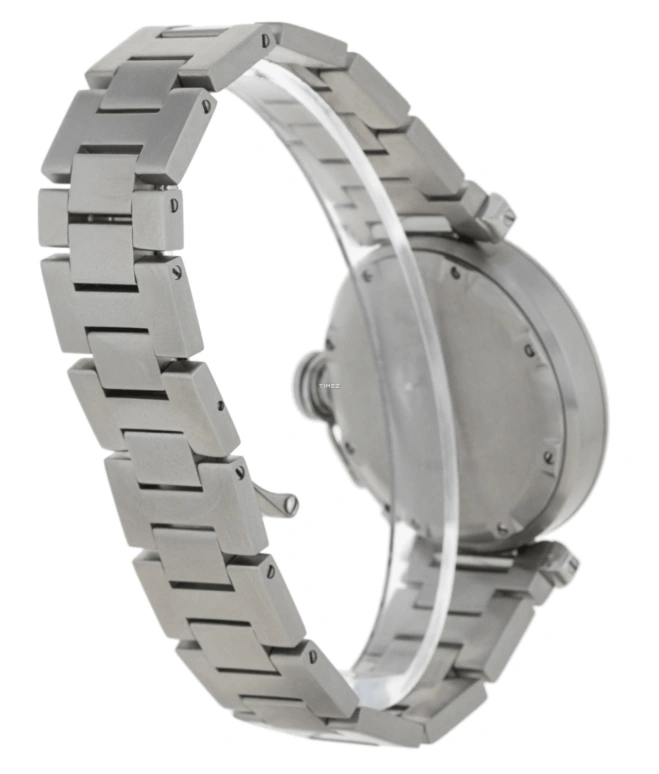 Cartier,Pasha de Cartier 35mm,35mm,Stainless Steel,White,Automatic,Day,Sapphire,Crystal Glass,W31015M7