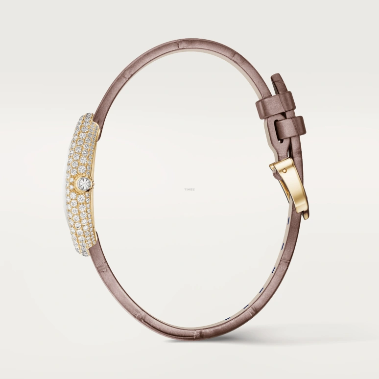 Cartier,Baignoire 31.40x23.10mm,31.40x23.10mm,Yellow Gold,White,Quartz,Sapphire,Crystal Glass,Oval,WJBA0048