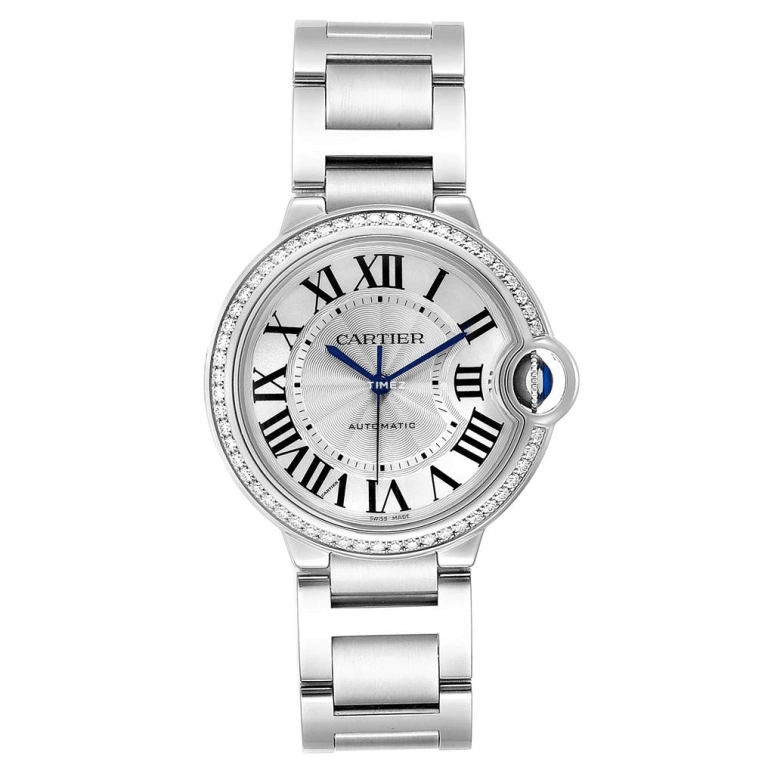 Cartier,Ballon Bleu de Cartier 36mm,36mm,Stainless Steel,Silver,Automatic,Sapphire,Crystal Glass,Round,W4BB0017