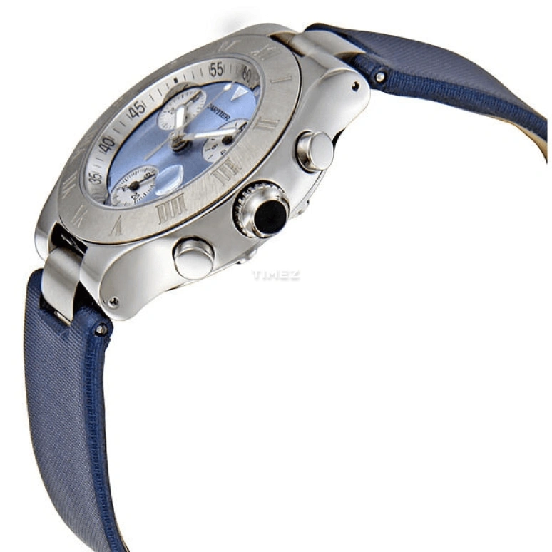 Cartier,21 Chronoscaph 36.40mm,36.40mm,Stainless Steel,Blue,Quartz,Chronograph,Day,W1020013