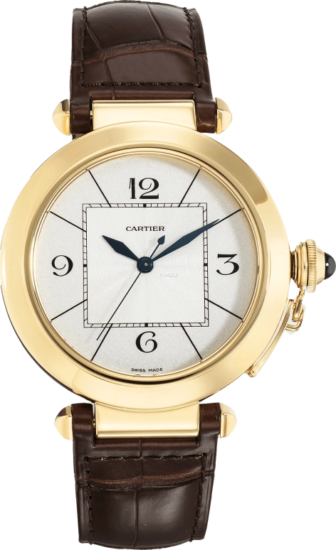 Cartier,Pasha de Cartier 42mm,42mm,Yellow Gold,Silver,Quartz,Sapphire,Crystal Glass,Round,W3019551