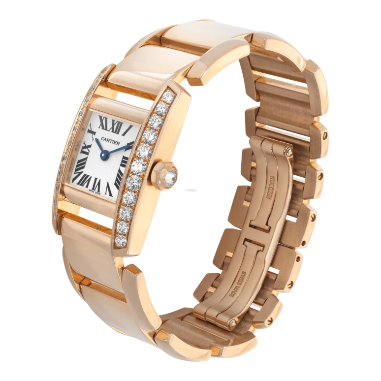 Cartier,Tank 22mm,22mm,Rose Gold,Silver White,White,Quartz,Sapphire,Crystal Glass,Square,WE70028H