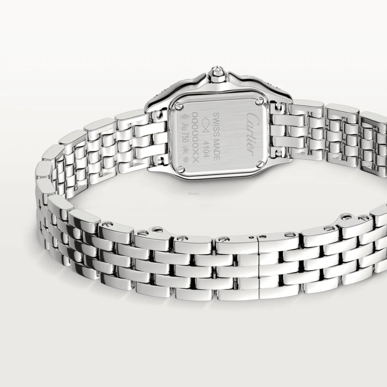 Cartier,Panthère de Cartier 25x20mm,25x20mm,White Gold,Silver,Quartz,Sapphire,Crystal Glass,Square,WJPN0046