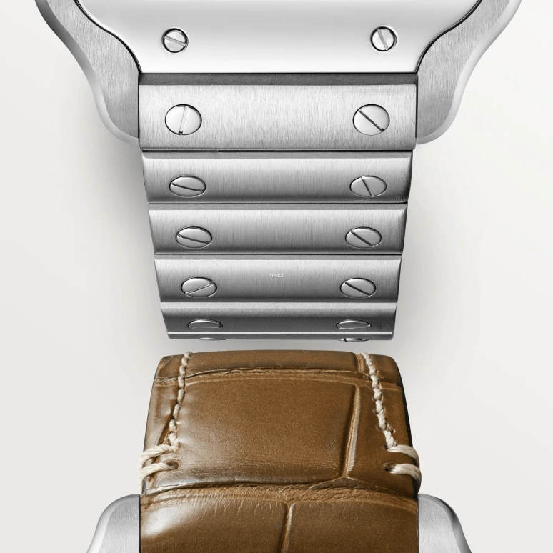Cartier,Santos de Cartier 39.80mm,39.80mm,Stainless Steel,Brown,Gradient,Automatic,Sapphire,Crystal Glass,Square,WSSA0064