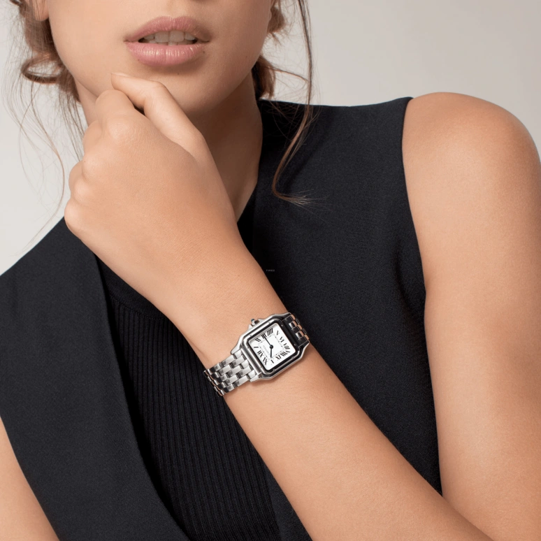 Cartier,Panthère de Cartier 27x37mm,27x37mm,Stainless Steel,White,Quartz,Sapphire,Crystal Glass,Square,WSPN0007