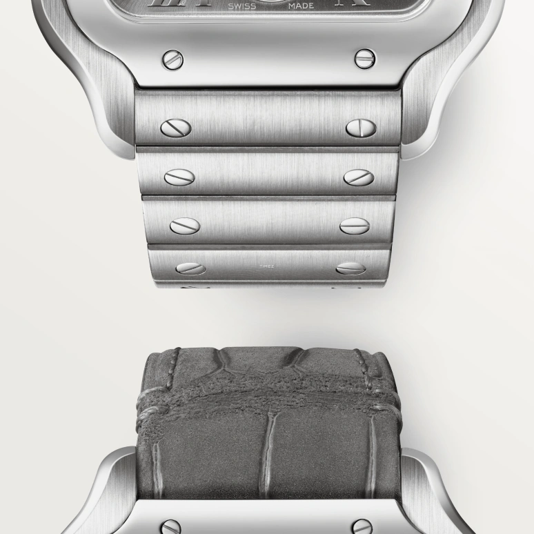 Cartier,Santos de Cartier 40.20x47.50mm,40.20x47.50mm,Stainless Steel,Grey,Coal Gray,Automatic,Day,Dule Time,WSSA0076