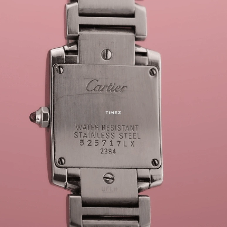 Cartier,Tank 20mm,20mm,Stainless Steel,Pink,Quartz,Sapphire,Square,2384