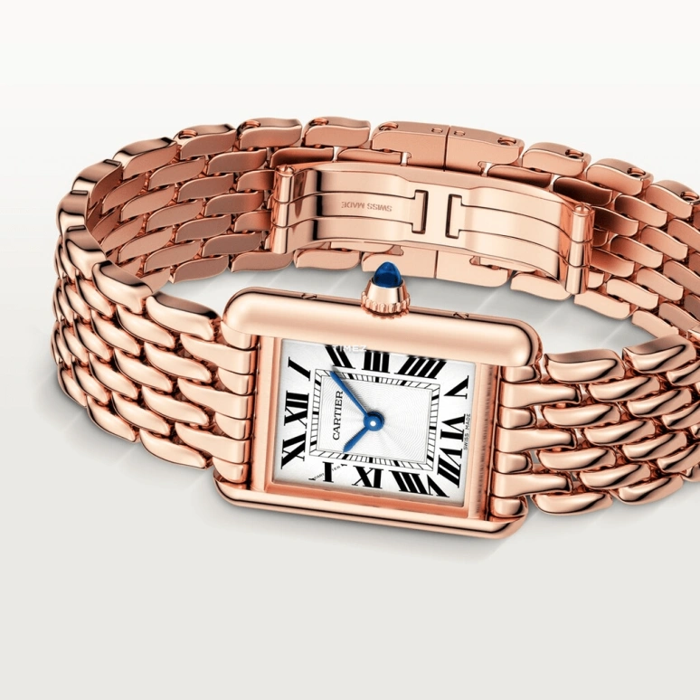 Cartier,Tank 29.50x22mm,29.50x22mm,Rose Gold,Silver,Handwound,38hours,In-house Caliber,WGTA0023