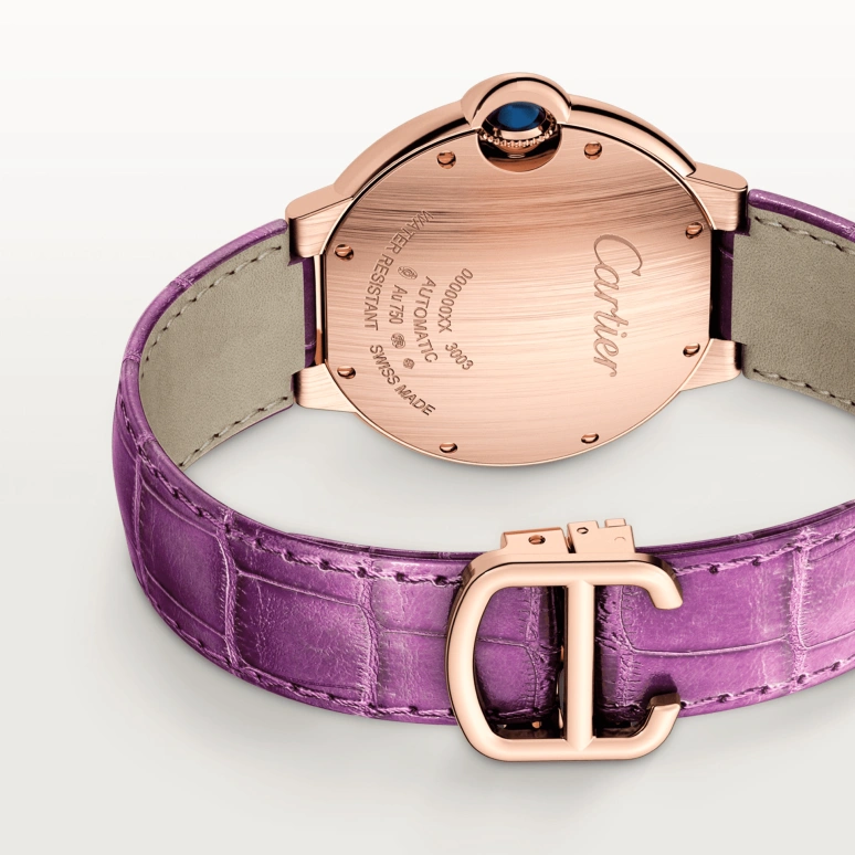 Cartier,Ballon Bleu de Cartier 36mm,36mm,Rose Gold,Silver,Automatic,Sapphire,Crystal Glass,Round,WJBB0050