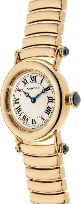 Cartier,Other 27mm,27mm,Yellow Gold,White,Quartz,Sapphire,Crystal Glass,Round,W15158M1