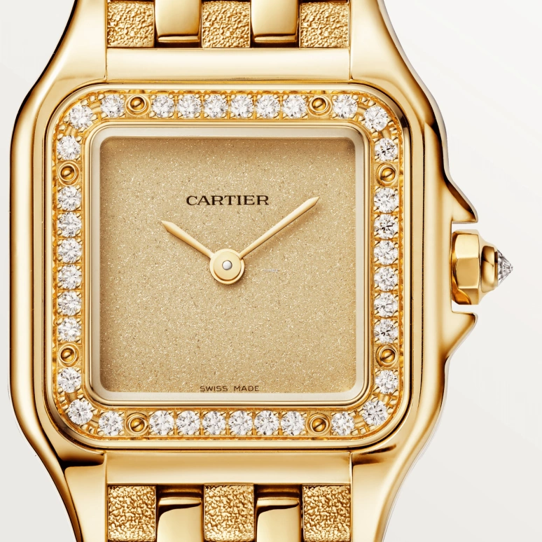 Cartier,Panthère de Cartier 22x30mm,22x30mm,Yellow Gold,Gold,Quartz,Sapphire,Crystal Glass,Square,WJPN0057