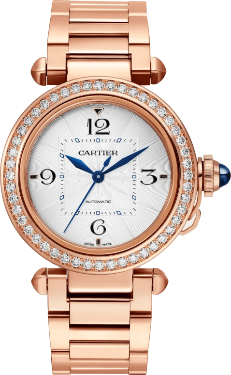 Cartier,Pasha de Cartier 35mm,35mm,Rose Gold,Silver,Automatic,42hours,In-house Caliber,WJPA0013