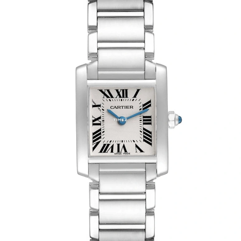 Cartier,Tank 20x25mm,20x25mm,White Gold,Silver,Quartz,In-house Caliber,Sapphire,Crystal Glass,W50012S3