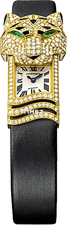 Cartier,Panthère de Cartier 36.65mm,36.65mm,Yellow Gold,White,Quartz,In-house Caliber,Sapphire,Crystal Glass,WG500131