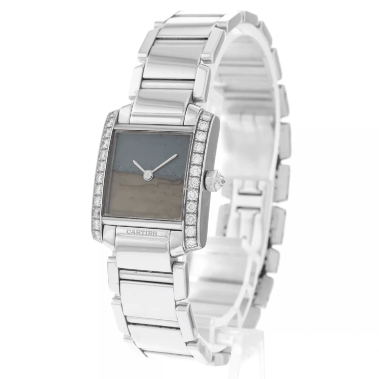 Cartier,Tank 18mm,18mm,White Gold,Multi-Color,Quartz,Sapphire,Square,WE1036S3