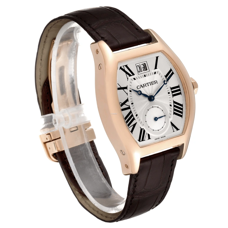 Cartier,Tortue 38mm,38mm,Rose Gold,Silver,Handwound,Big Date,In-house Caliber,W1556234