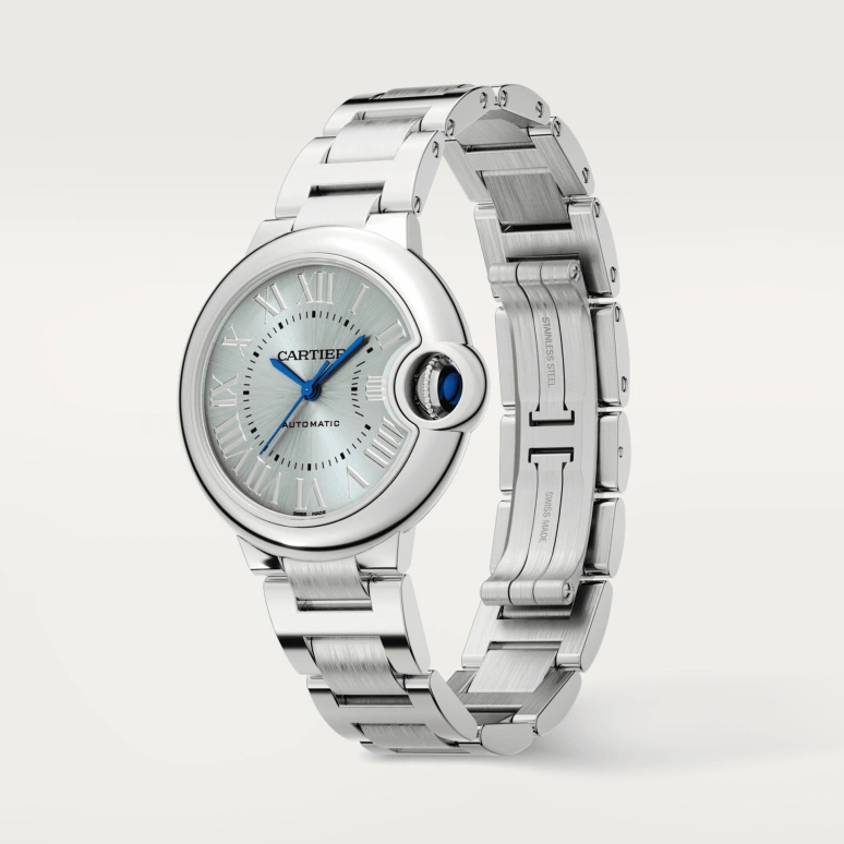 Cartier,Ballon Bleu de Cartier 33mm,33mm,Stainless Steel,Blue,Sapphire,Closed,WSBB0062