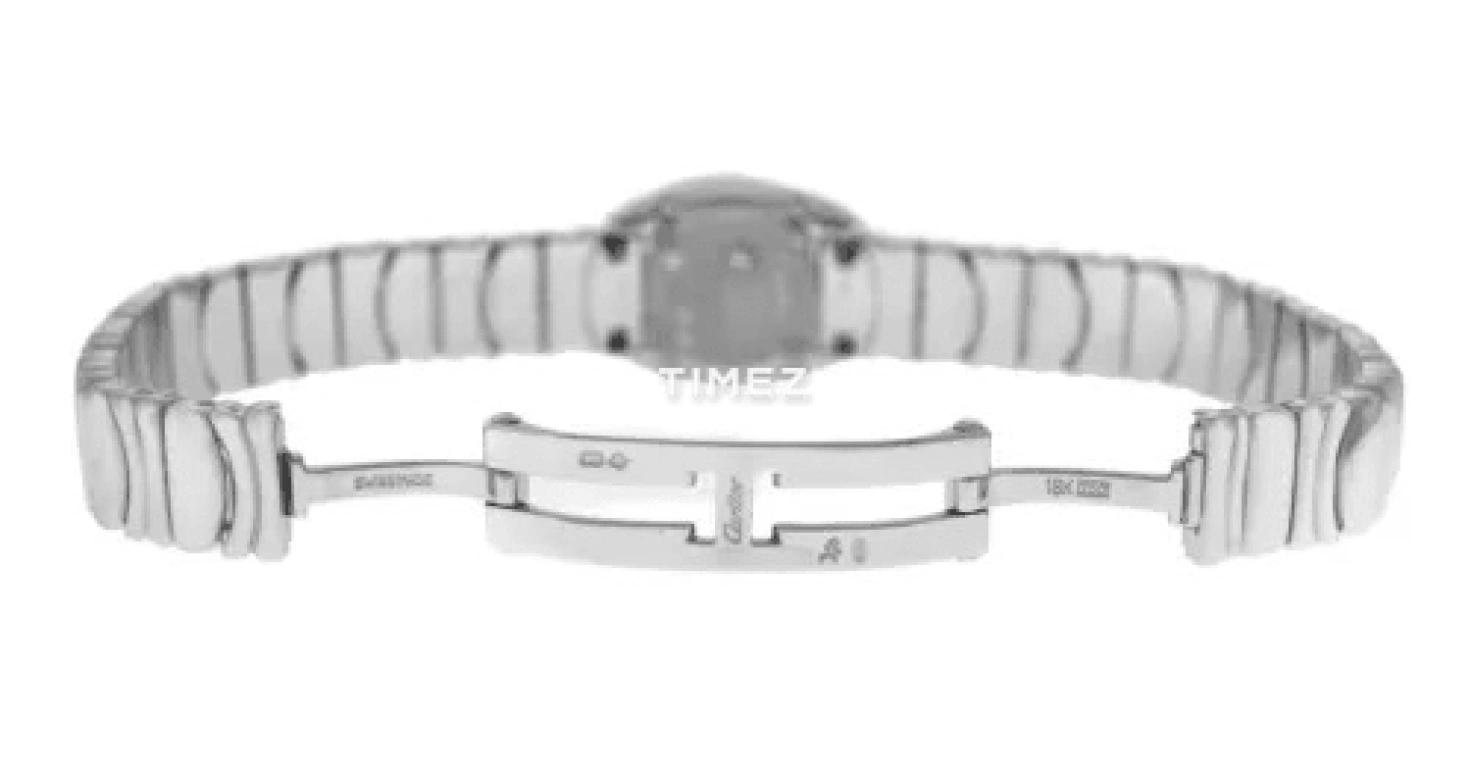 Cartier,Baignoire 17mm,17mm,White Gold,White,Quartz,Oval,Silver,2369DI