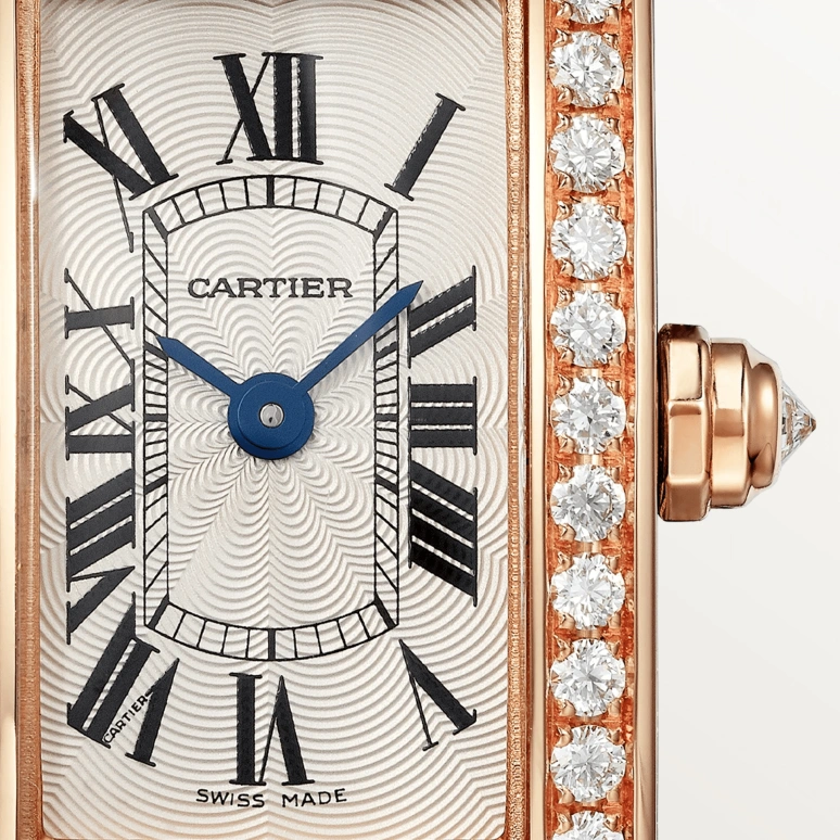 Cartier,Tank 27x15.20mm,27x15.20mm,Rose Gold,Silver,Quartz,Sapphire,Crystal Glass,Square,WJTA0026