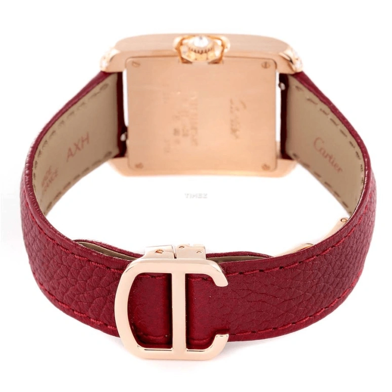 Cartier,Tank 34.70x26.20mm,34.70x26.20mm,Rose Gold,Silver,Quartz,Sapphire,Crystal Glass,Square,WT100029