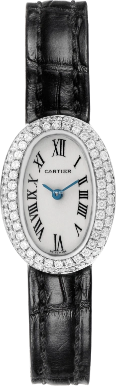 Cartier,Baignoire 26mm,26mm,White Gold,Silver,Quartz,Sapphire,Crystal Glass,Oval,WB509531