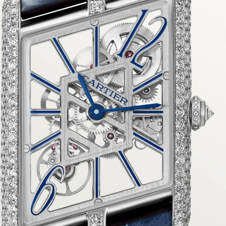 Cartier,Tank 47.15x26.20mm,47.15x26.20mm,Platinum,Skeleton,Handwound,48hours,In-house Caliber,HPI01370