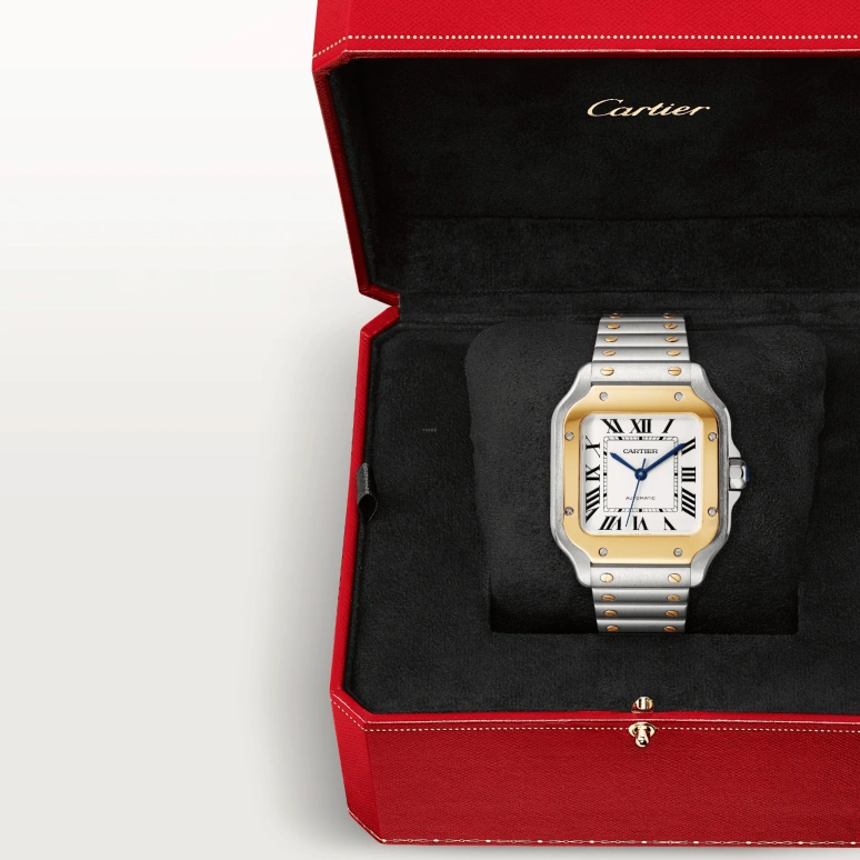 Cartier,Santos de Cartier 35.10mm,35.10mm,Stainless Steel,Silver White,Automatic,42hours,In-house Caliber,W2SA0016