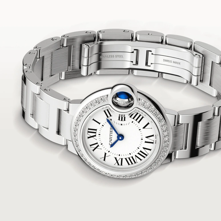 Cartier,Ballon Bleu de Cartier 28mm,28mm,Stainless Steel,Silver,Quartz,Sapphire,Crystal Glass,Round,W4BB0015