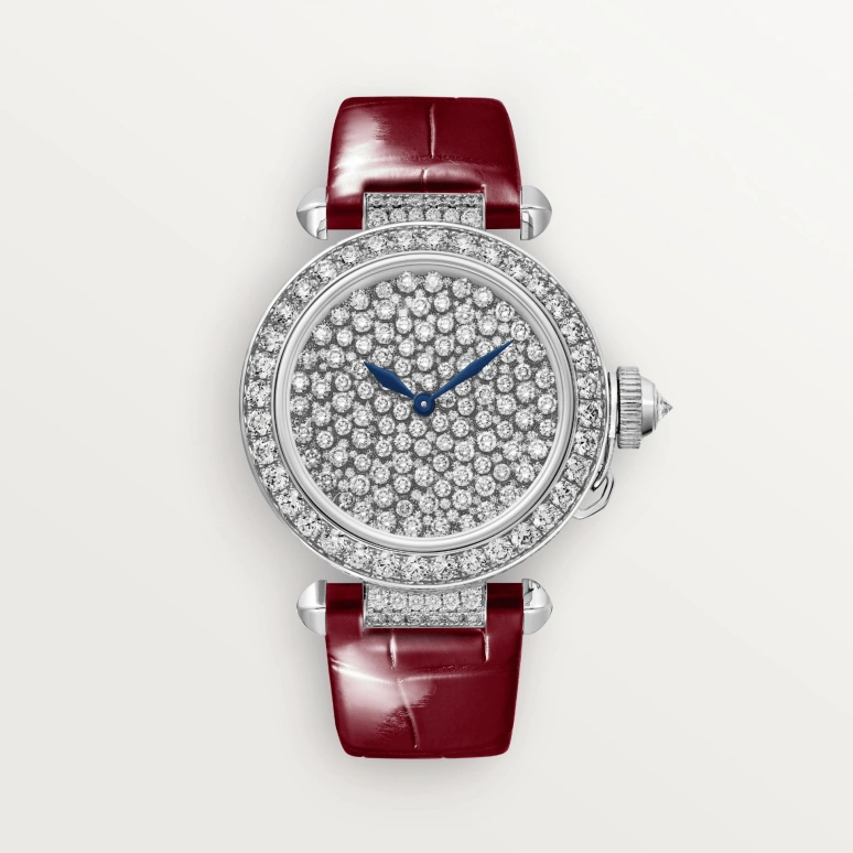 Cartier,Pasha de Cartier 35mm,35mm,White Gold,Silver,Automatic,40hours,In-house Caliber,HPI01450