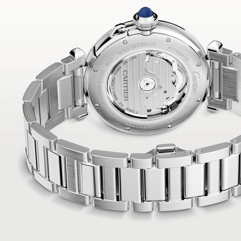 Cartier,Pasha de Cartier 41mm,41mm,Stainless Steel,Grey,Automatic,Day,42hours,WSPA0026