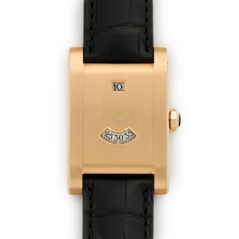 Cartier,Tank à Guichet 24.50x35.50mm,24.50x35.50mm,Yellow Gold,White,Handwound,Jumping Minutes,Jumping Hours,2817