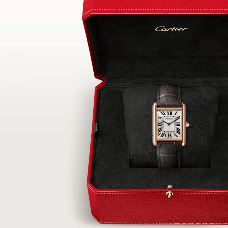 Cartier,Tank 33.70x25.50mm,33.70x25.50mm,Rose Gold,Silver,Handwound,38hours,In-house Caliber,WGTA0011