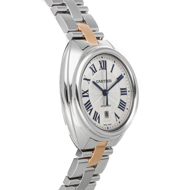 Cartier,Clé de Cartier 40mm,40mm,Stainless Steel,White,Automatic,Day,Sapphire,Crystal Glass,W2CL0012