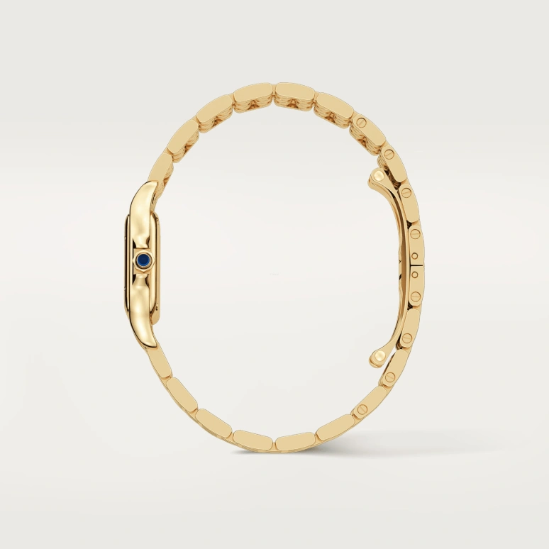 Cartier,Panthère de Cartier 23x30mm,23x30mm,Yellow Gold,Silver,Quartz,Sapphire,Crystal Glass,Square,Lily Jane Collins,Lily Collins,WGPN0008