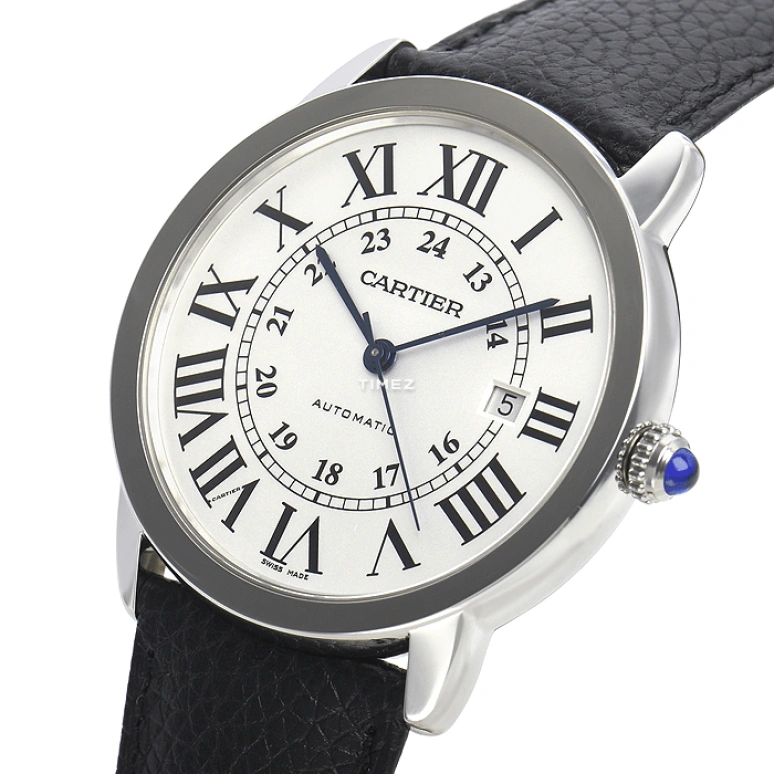 Cartier,Ronde de Cartier 42mm,42mm,Stainless Steel,Silver,Automatic,Day,Sapphire,Crystal Glass,WSRN0022