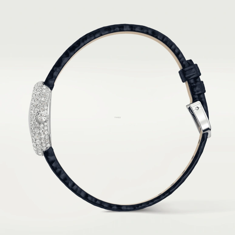 Cartier,Baignoire 24.60x18.70mm,24.60x18.70mm,White Gold,Silver,Quartz,Sapphire,Crystal Glass,Oval,WJBA0036