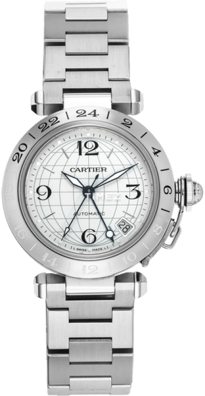 Cartier,Pasha de Cartier 35mm,35mm,Stainless Steel,Cream,Automatic,Sapphire,Crystal Glass,Round,W31029M7