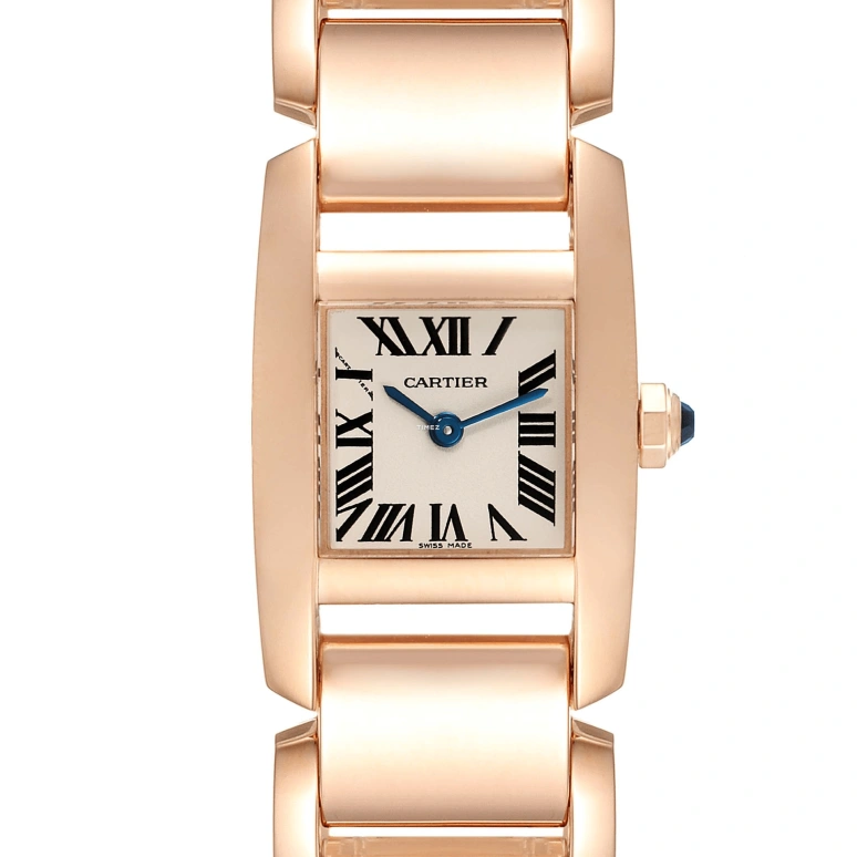 Cartier,Tankissime 30x20mm,30x20mm,Rose Gold,Silver,Quartz,Sapphire,Crystal Glass,Square,W650048H