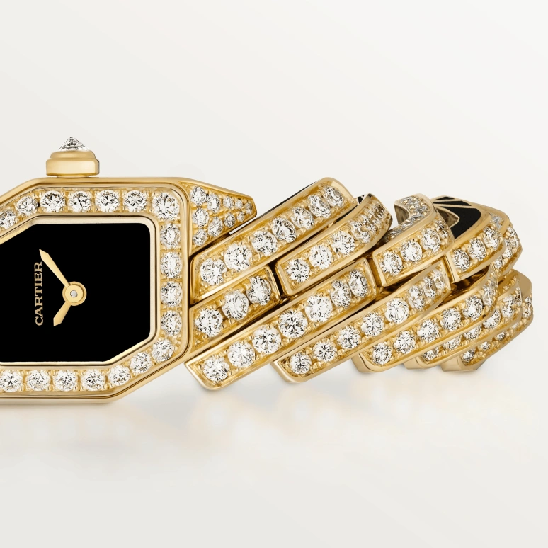 Cartier,Maillon de Cartier 31x17mm,31x17mm,Yellow Gold,Black,Quartz,Sapphire,Crystal Glass,Other,WJBJ0006