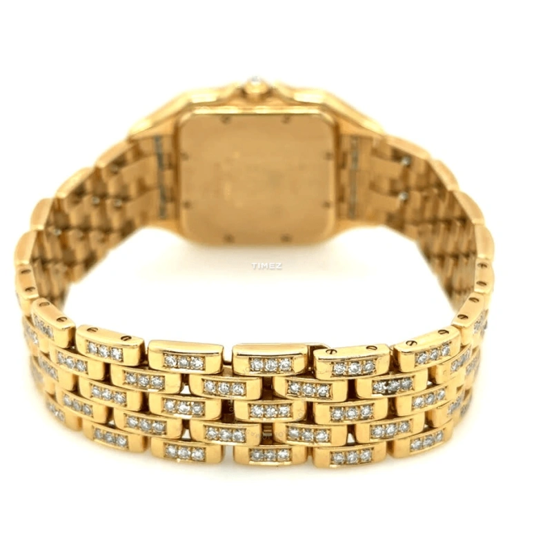 Cartier,Panthère de Cartier 22mm,22mm,Yellow Gold,Gold,Silver,Quartz,Sapphire,Crystal Glass,Square,WF3072B9PVE BLUE