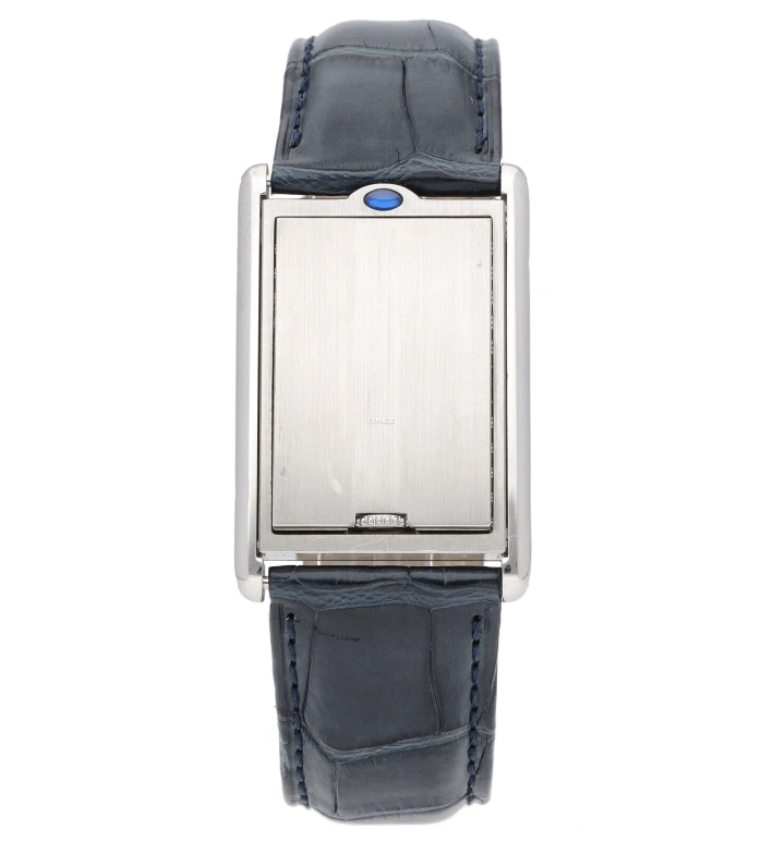 Cartier,Tank 25x38mm,25x38mm,Stainless Steel,Silver,Handwound,Sapphire,Crystal Glass,Square,W1011358