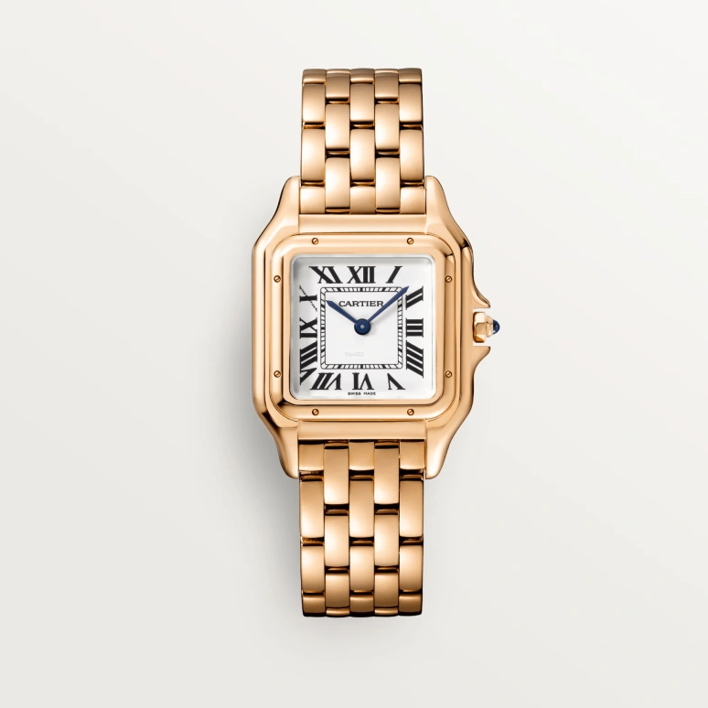 Cartier,Panthère de Cartier 29x37mm,29x37mm,Rose Gold,White,Quartz,Sapphire,Crystal Glass,Square,WGPN0050