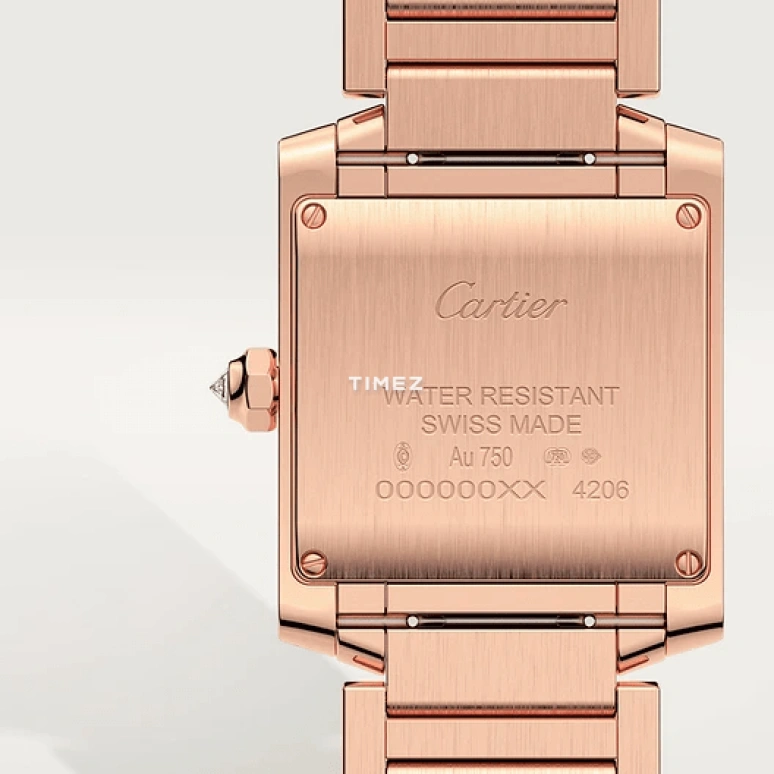 Cartier,Tank 30x25mm,30x25mm,Rose Gold,Silver,Quartz,Sapphire,Crystal Glass,Square,WJTA0023