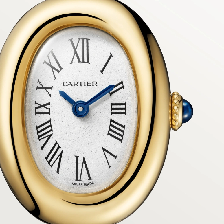 Cartier,Baignoire 24.60x18.70mm,24.60x18.70mm,Yellow Gold,White,Quartz,Sapphire,Crystal Glass,Oval,WGBA0044
