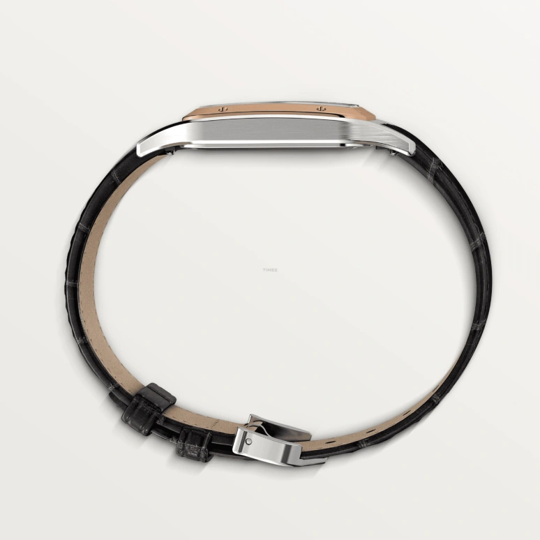 Cartier,Santos de Cartier 43.50x31.40mm,43.50x31.40mm,Rose Gold,Stainless Steel,Silver,Quartz,Sapphire,Glass,Square,W2SA0037