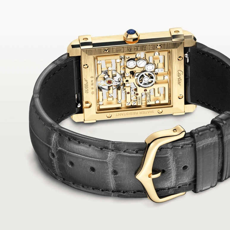 Cartier,Tank 39.50x29.20mm,39.50x29.20mm,Yellow Gold,Black,Red,Handwound,38hours,In-house Caliber,WHTA0016
